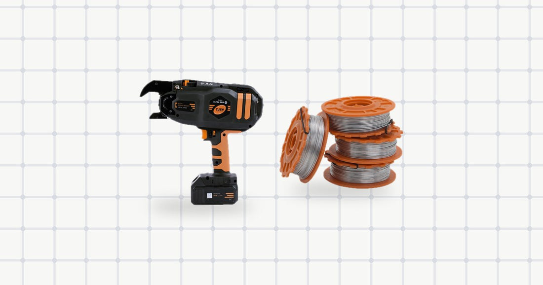 Wiązarka TJEP Ultra Grip 40 i rolki drutu wiązałkowego TJEP Ultra Grip